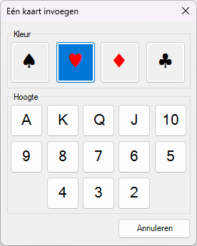 Formulier "Eén kaart invoegen"