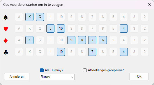 Formulier "Meerdere kaarten toevoegen"